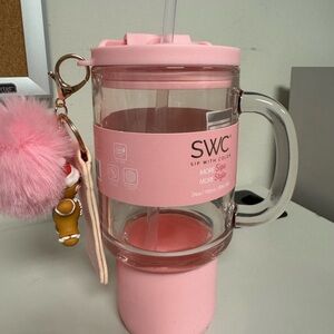 Pink SWC Tumbler with Straw and Keychain